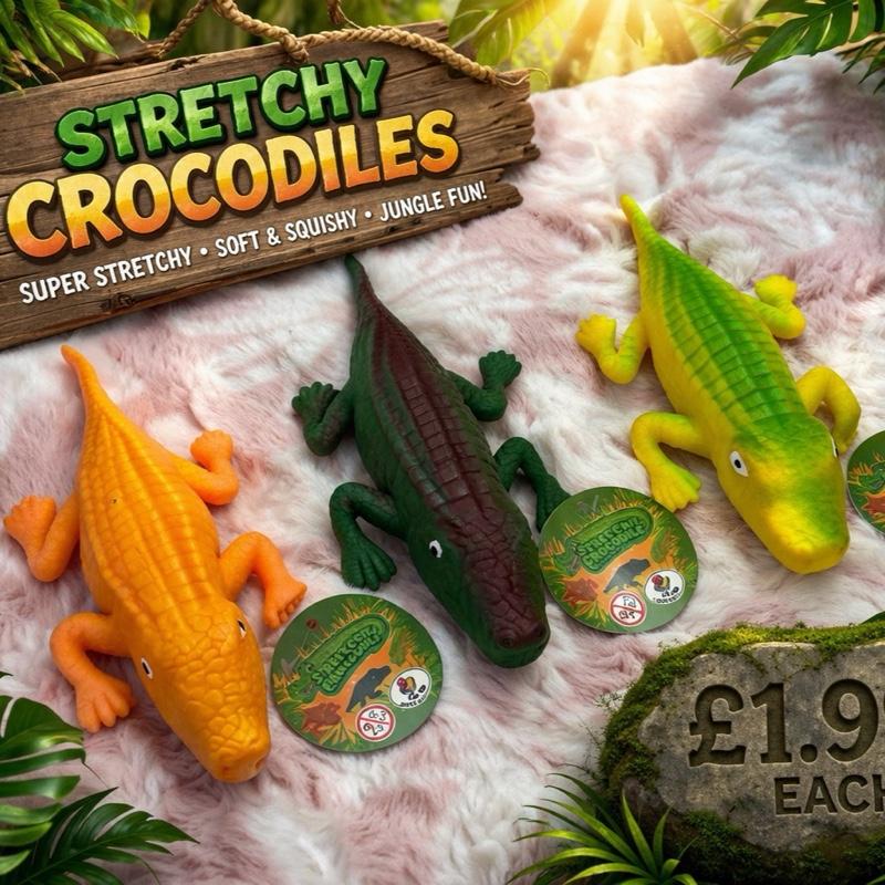 Stretchy Crocodiles - Super Stretchy Soft & Squishy Jungle Fun 3 Colours Available