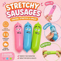 Stretchy Sausage Fidget Toy - Soft & Stretchy Stress Relief Toy in 3 Fun Colours Perfect for Fidgeting at Home School or On the Go
