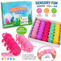 Flashing Caterpillars Fidget Toy - Sensory Fun Decompression Toys for Tactile Stimulation & Stress Relief in 6 Bright Colors