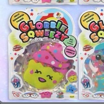 Globbie Sqweezy Jelly Squishy - Soft Jelly-Filled Sensory Toy with Moving Beads for Stress Relief & Fidgeting - 6 Styles Available