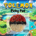 Pokémon-Inspired Sensory Picky Pad - Handmade Trainer-Red Pokéball White Midnight Black Sections with Themed Charms Beads Stars Fun Shapes for Fidgeting Anxiety Relief Desk Toys Stocking Fillers