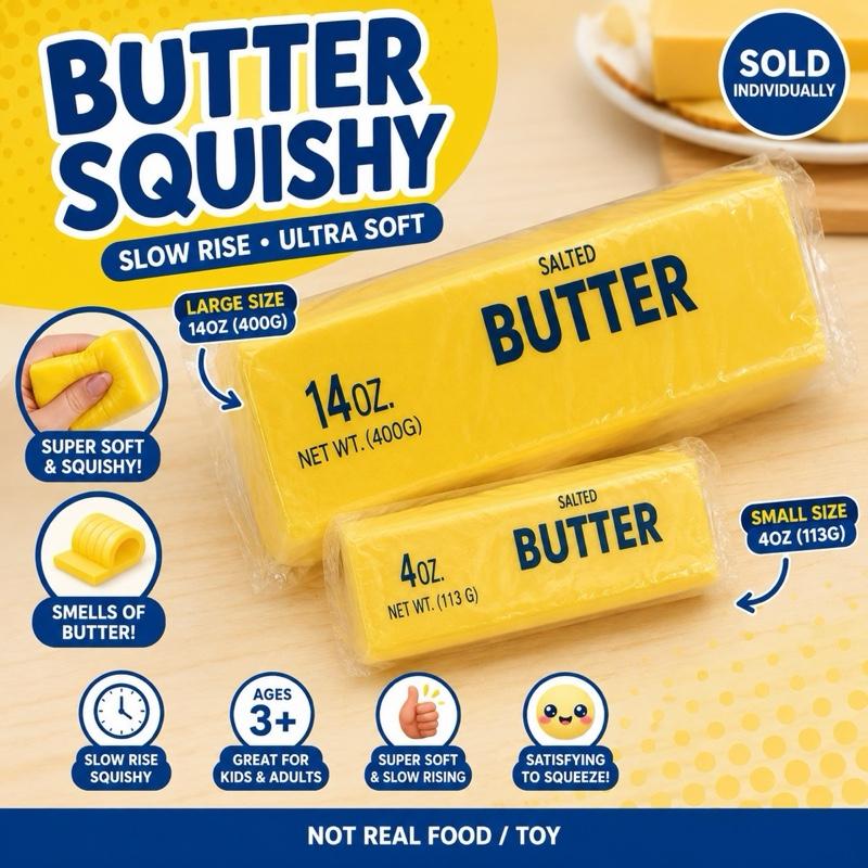 Viral Butter Squishy, Smells Of Real Butter, Super Soft And Slow Rising