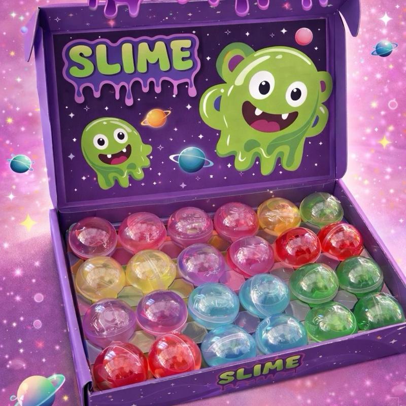 24pack Colourful Putty Slime Box - Stretchy Fun for Kids Stress Relief Party Favors Gifts Rainbow Slime Set