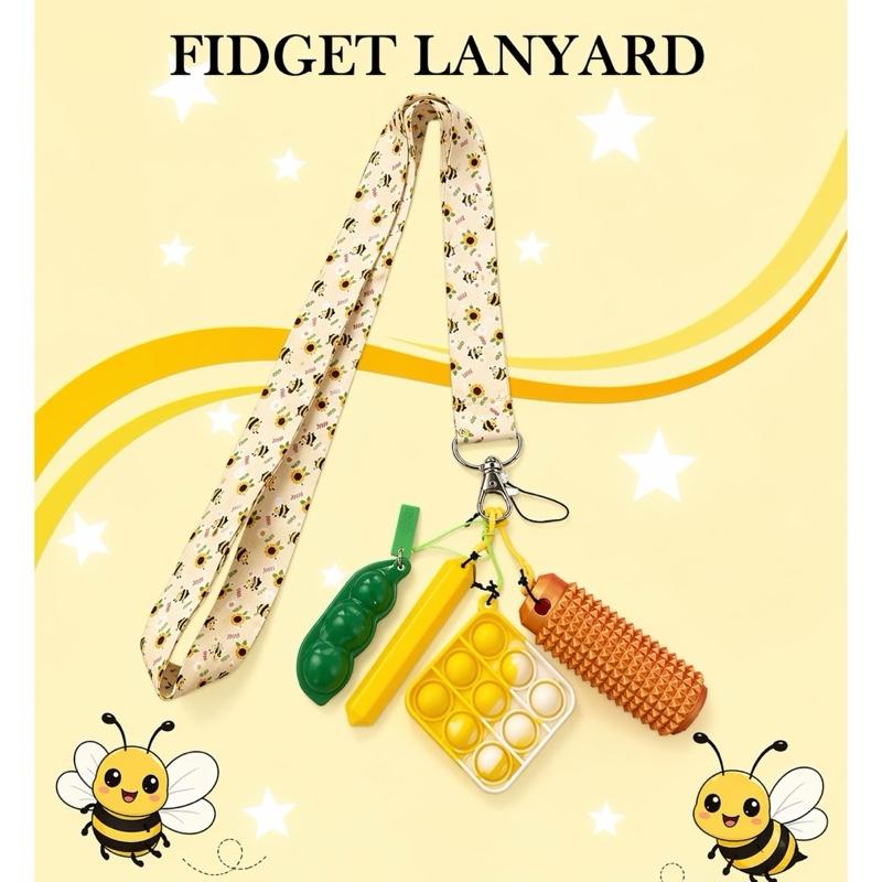 Fidget landyard - bee theme