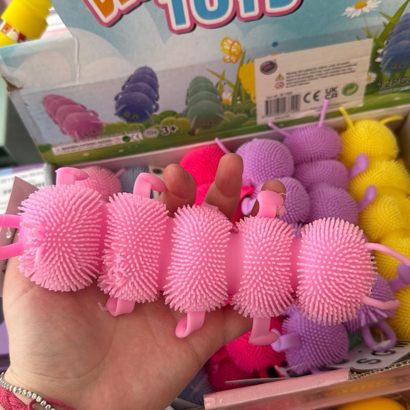 Flashing Caterpillars Fidget Toy - Sensory Fun Decompression Toys for Tactile Stimulation & Stress Relief in 6 Bright Colors