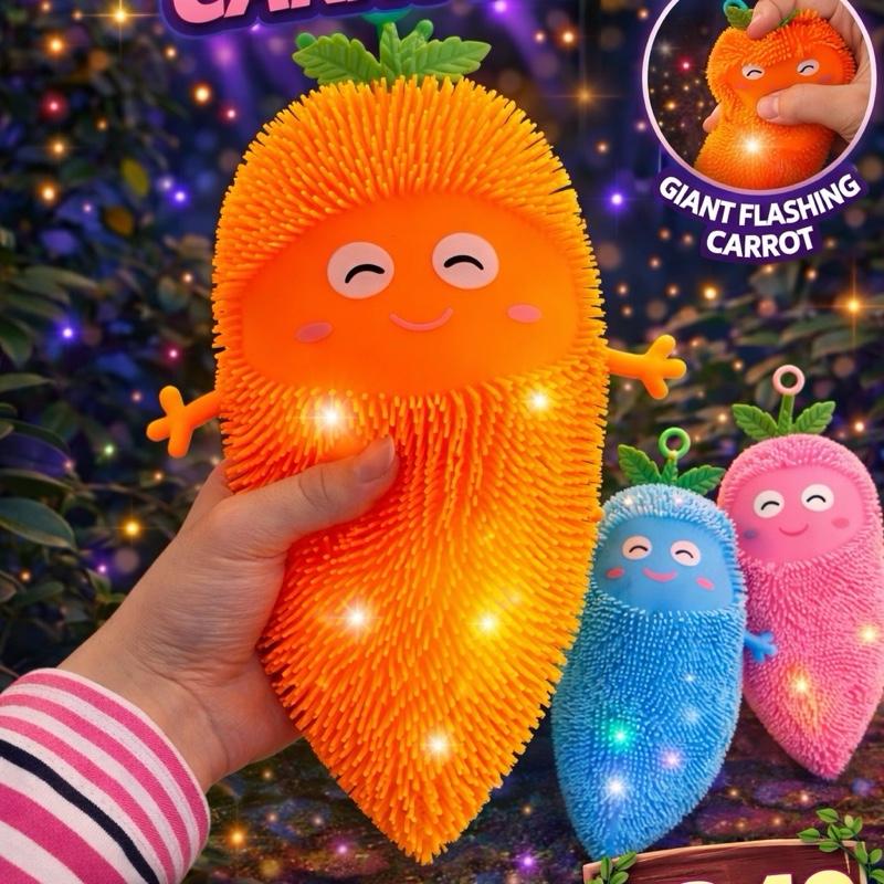 Giant Flashing Carrot - 4 Colours Available Normal & Wonky Versions Perfect for Fun and Play