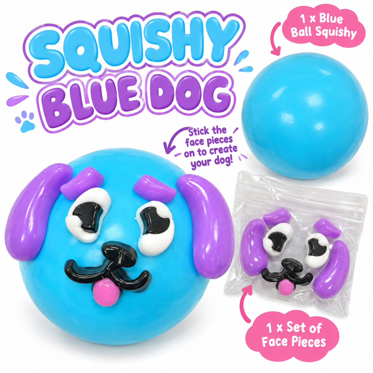 Blue Dog Squishy Ball