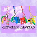 Fidget Landwyards Chewable Lanyard with Silicone Pendant Mini Popper & Pea Pod Fidget for Stress Relief Anxiety ADHD Autism Safe BPA-Free Lightweight Comfortable