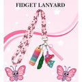 Fidget landyard - pink butterfly theme
