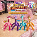 Pop Tube Giraffes Suction Cup Giraffes 4 Different Colours Bend Stretch Pop Fun Kids Toys