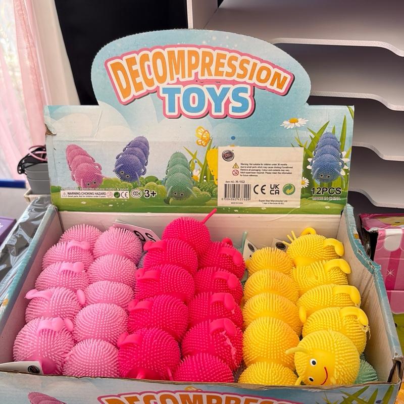 Flashing Caterpillars Fidget Toy - Sensory Fun Decompression Toys for Tactile Stimulation & Stress Relief in 6 Bright Colors