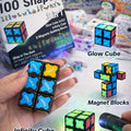 Magnetic Cubes Fidget Toy - 8 Cubes with 100 Shape Possibilities Glow in the Dark Magnet Blocks for Kids Ideal for Creative Play