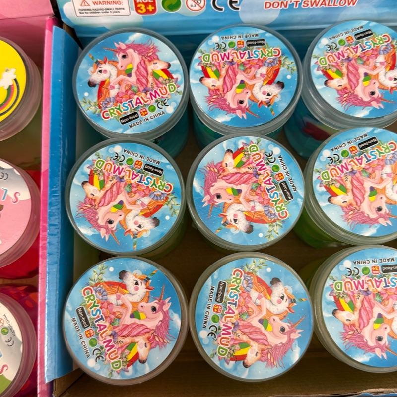 Crystal Unicorn putty slime with a unicorn figure hidden inside